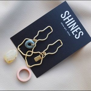 Gold Geometric Earrings with Shapes